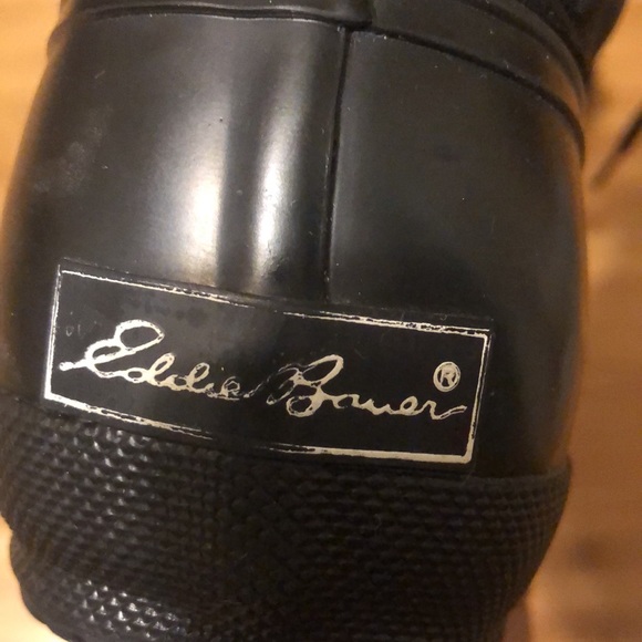 Eddie Bauer Vintage Black, Quilted Waterproof Lined Snow Duck Boots Size 10 - Picture 8 of 11